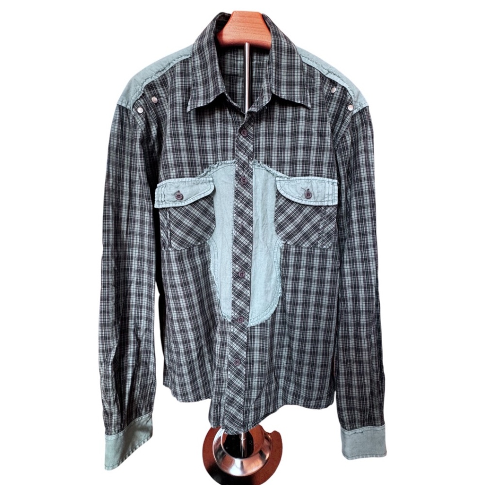 Vintage "Johnny Max" Long-Sleeve Western-style Button-up Shirt Sz XL